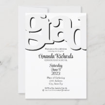 ROlig GRADUERING FEST INVITATION