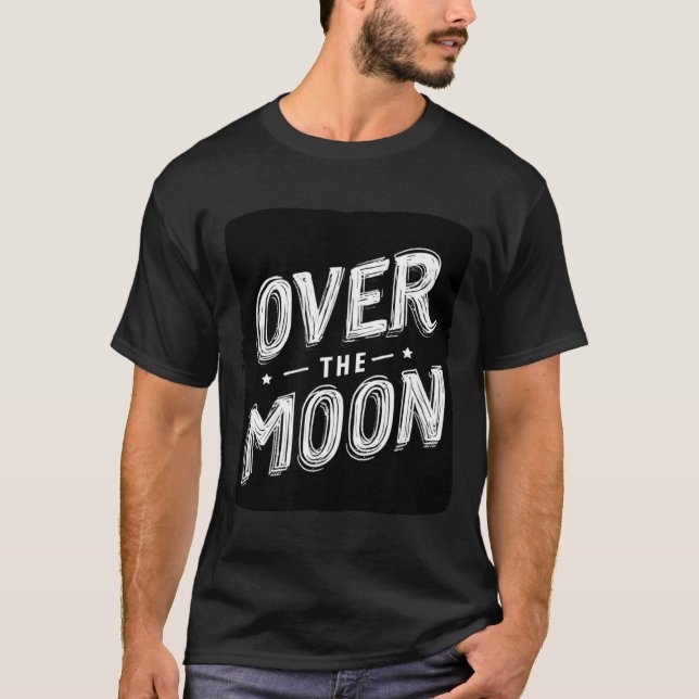 Rolig grafik över månen t shirt (Framsida)