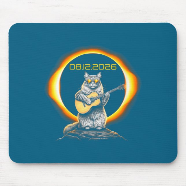 Rolig Grafisk Dam Eclipse Katt Gitarr 08 Musmatta (Framsidan)