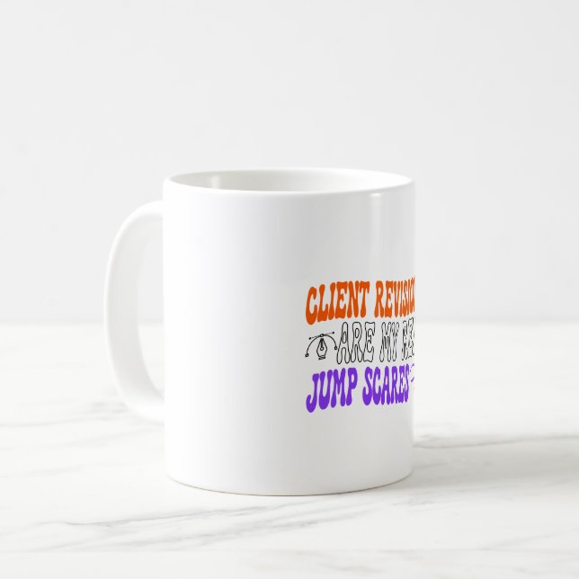 Rolig grafisk designer Halloween-klientrevisioner  Kaffemugg (Framsida vänster)