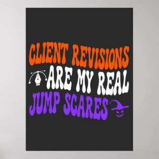Rolig grafisk designers Halloween-klientrevisioner Poster