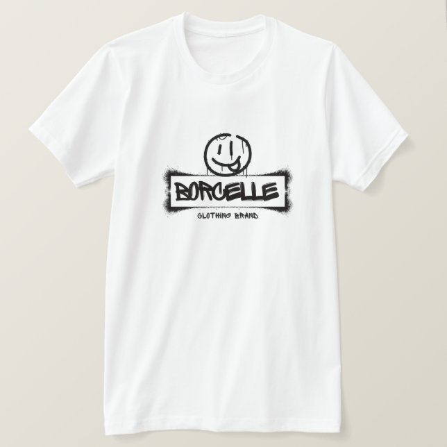 Rolig Grafisk Herr T-Shirt med Leende Ansikte (Design framsida)