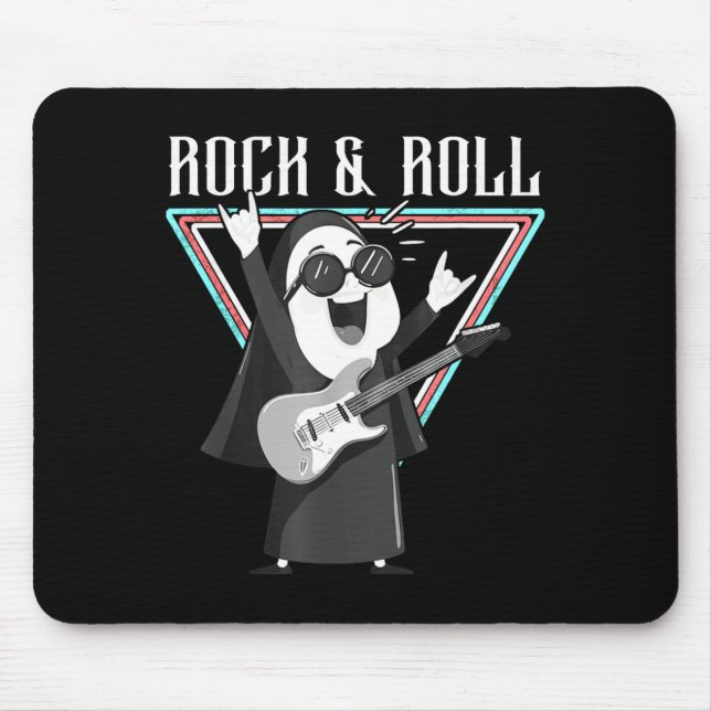 Rolig grafisk illustration av Rock &amp; Roll Musmatta (Framsidan)