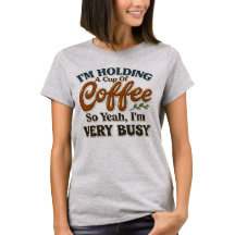 Rolig grafisk kaffet-shirt för kvinnor