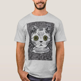 Rolig Grafisk Kattporträtt Herr T-Shirt