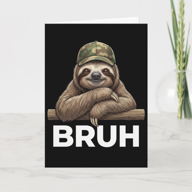 Rolig Grafisk Meme Latmask "Bruh" för Pojkar Flick Kort (Framsida)