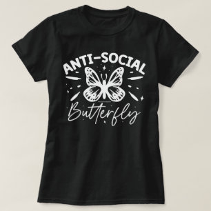 Rolig Grafisk T-Shirt – Antisocial Fjäril