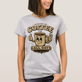 Rolig Grafisk T-Shirt för Kvinnor med Kaffetema