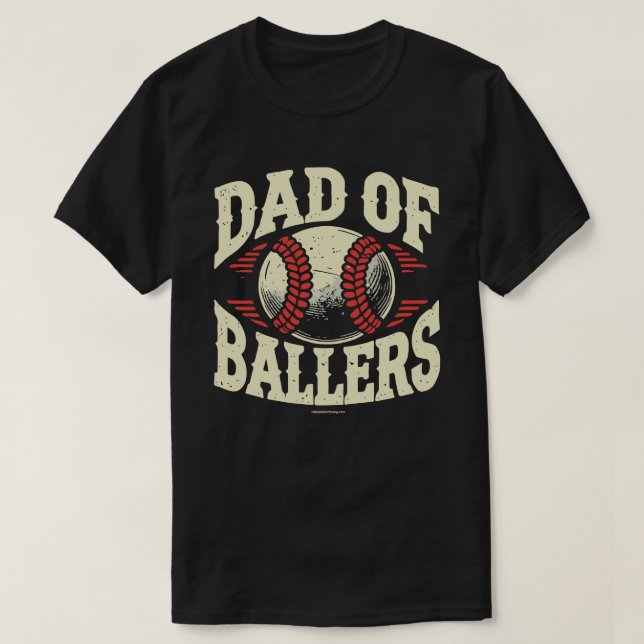 Rolig grafisk t-shirt för pappor som älskar basebo (Design framsida)