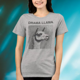 Rolig Grafisk T-Shirt med Drama Llama
