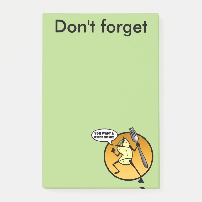 ROLIG GRAFISK TECKNADBURRITO POSTA-HONOM POST-IT BLOCK (Framsida)