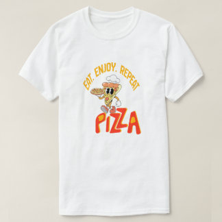 Rolig grafisk vit t-shirt för pizzälskare