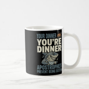 Rolig grammatik haj engelsk lärare skiljetecken Hu Kaffemugg