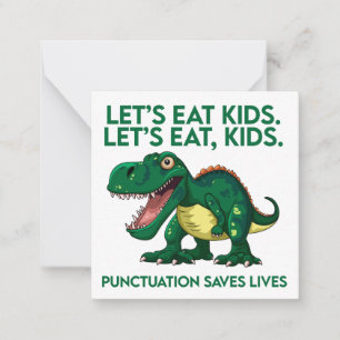 Rolig grammatiklektion om dinosaurier anteckningskort