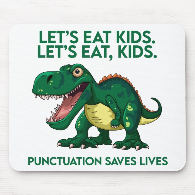 Rolig grammatiklektion om dinosaurier musmatta (Framsidan)