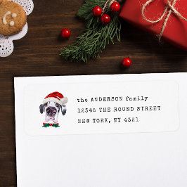 Rolig Grand Danois Jul Hund Returadress Etikett