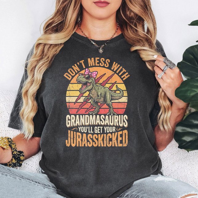 Rolig Grandmasaurus T-Rex Jurasskicked Mormor T Shirt (Skapare uppladdad)