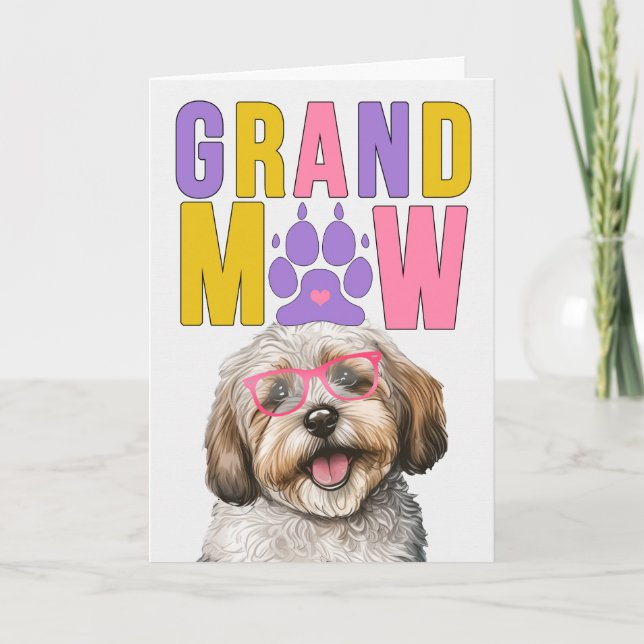 Rolig GrandMAW Havanesiska Hund Grandparents Dag Helgkort (Framsida)