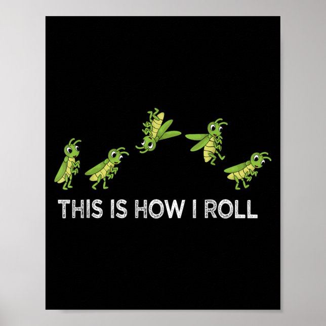 Rolig Gräshopps Älskare Barn Insekter Gräshoppa Poster (Framsidan)