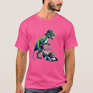 Rolig Gräsklippare Velociraptor Dinosaurie Gräskli T Shirt