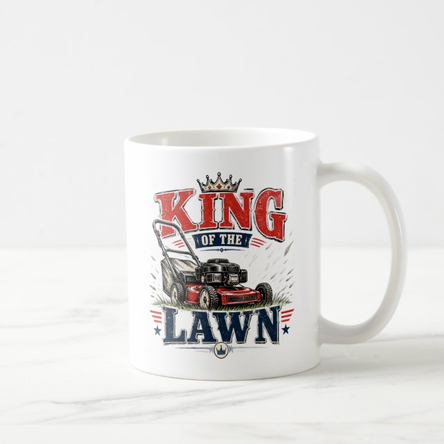 Rolig gräsklipparpappas muggdesign kaffemugg (Höger)