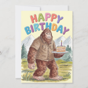 Rolig Grattis BigFoot Sasquatch Julkort