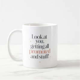 Rolig gratulation till vännen för befordran kaffemugg