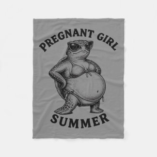 Rolig gravid flicka sommar sköldpadda graviditet fleecefilt