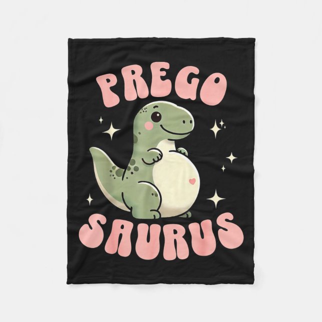 Rolig gravid mamma som väntar på att bli pregosaur fleecefilt (Framsidan)