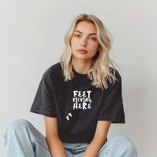 Rolig graviditet fingeravtryck vit T-shirt