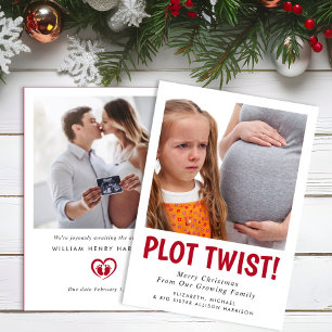 Rolig graviditets twist foto jul julkort