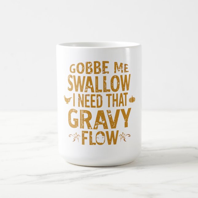 Rolig Gravy Flow Thanksgiving Typografi Gif Kaffemugg (Center)