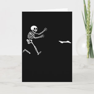 Rolig Great Dane Springande Skelett Halloween _1 Kort