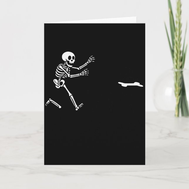 Rolig Great Dane Springande Skelett Halloween _1  Kort (Framsida)