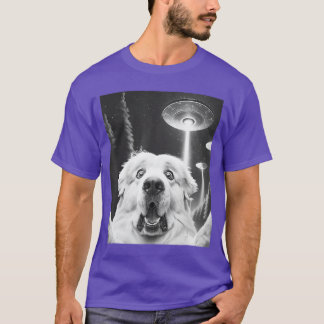 Rolig Great Pyrenees Alien UFOar en Sie Hundmamma  T Shirt