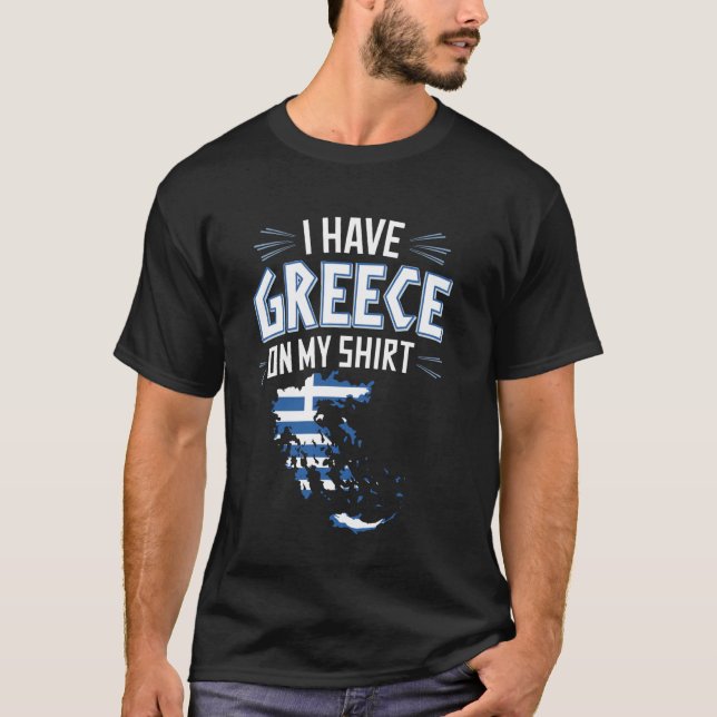 Rolig Greklandskarta Hellenes Medborgarskap Ras Gr T Shirt (Framsida)