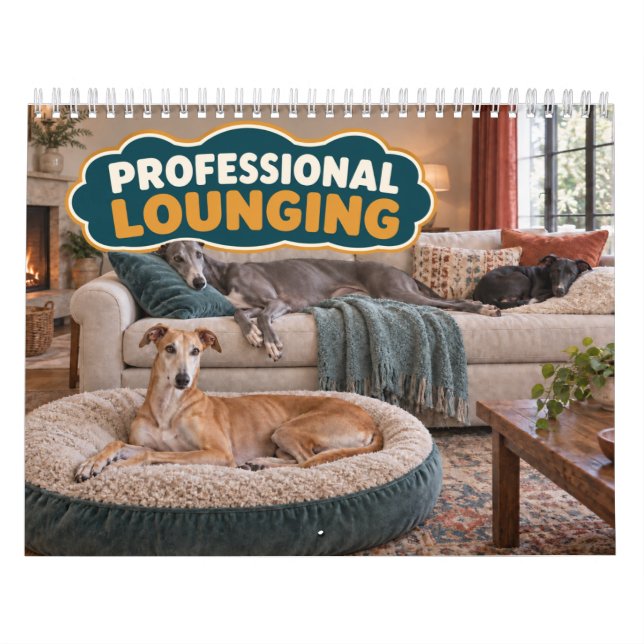 Rolig Greyhound Professionell Lugnande Kalender (Omslag)