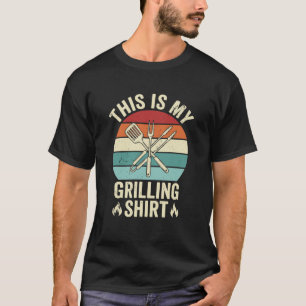 Rolig Grillcitat Retro Solnedgång BBQ Grillfest T Shirt