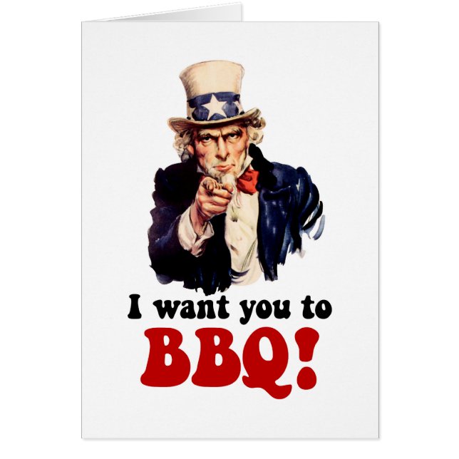 Rolig grillfest hälsningskort (Framsidan)
