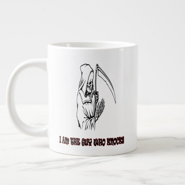 Rolig Grim Reaper-citat Skum Halloween-natt Jumbo Mugg (Vänster)