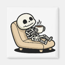 Rolig Grim Reaper som dricker kaffe | "Död inuti"