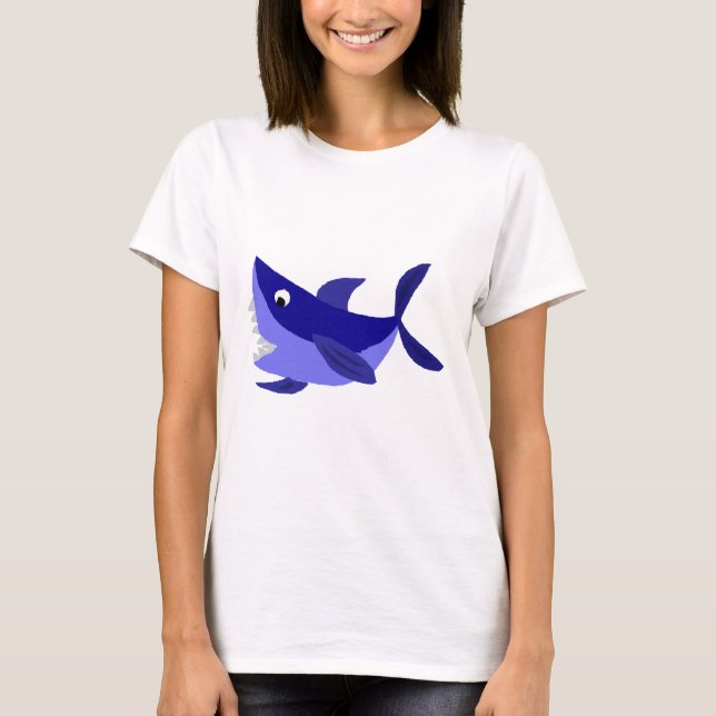 Rolig grina hajkonst tee shirt (Framsida)