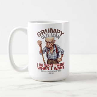 Rolig Grinig Gammal Man Kaffe Mugg