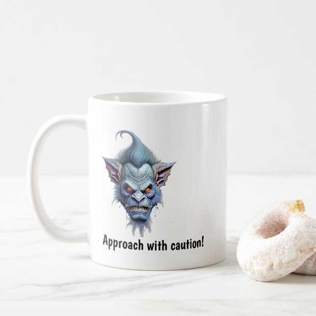 Rolig Grinig Goblin Fantasy Kaffe Mugg (Med munk)