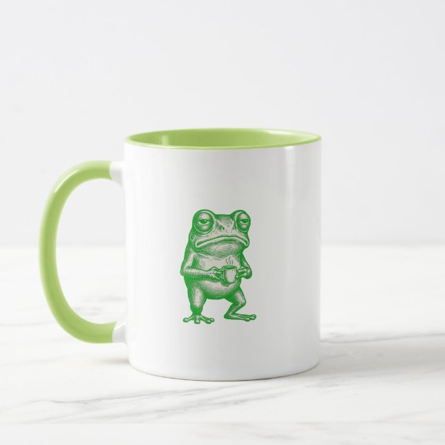 Rolig Grinig Groda Kaffe Måndag Morgon  Mugg (Vänster)