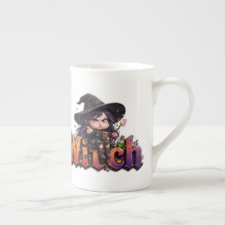 Rolig Grinig Häxa Mugg Halloween Häxig Kaffemugg Benporslin Mugg