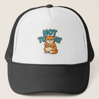 Rolig Grinig Katt Inte Idag T-Shirt Keps