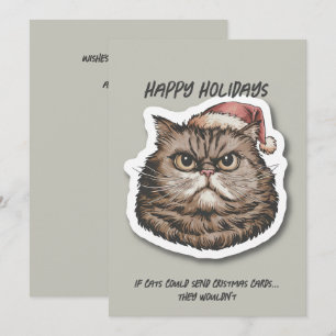 Rolig grinig katt sarkastisk jul semester julkort