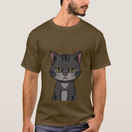 Rolig Grinig Kolgrå Tabby Katt Sassy Blick 🐾😒 T Shirt