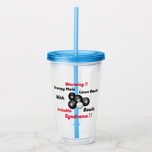 Rolig Grinig Manlig Gräsbowlare,  Take Away Mugg (Framsida)